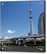 Tokyo Sky Tree And Sumida-gawa River Acrylic Print