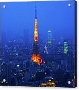 Tokyo Tower In Fog Acrylic Print
