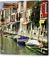 Tourists Along A Canal, Murano, Venice Acrylic Print