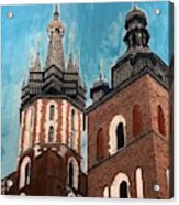 Towers Of St. Mary's Basilica, Krakow, Poland Acrylic Print