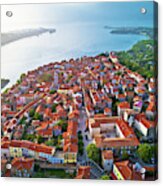 Town Of Omisalj On Krk Island Aerial View Acrylic Print