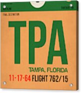 Tpa Tampa Luggage Tag I Acrylic Print