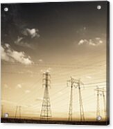 Transmission Lines Over Interstate Acrylic Print