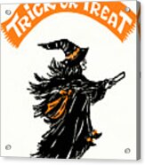 Trick Or Treat - Flying Witch Banner Acrylic Print