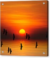 Tropical Colorful Sunset Songkhla Acrylic Print
