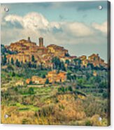 Tuscan Hill Town Acrylic Print
