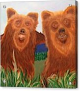 Two Bears In A Meadow Acrylic Print