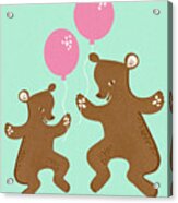 Two Bears With Balloons Acrylic Print