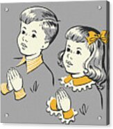 Two Praying Children Acrylic Print