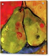 Two Twirly Pears Painting Acrylic Print