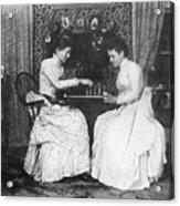 Two Women Playing Chess Acrylic Print