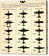 United States Warplanes - Aircraft Spotting Guide - Aircraft Silhouette - World War 2 Acrylic Print