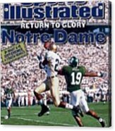 University Of Notre Dame Maurice Stovall Sports Illustrated Cover Acrylic Print