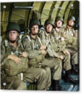 U.s. Army Airborne Paratroopers In C-47 Acrylic Print