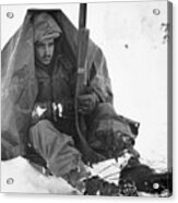 U.s. Soldier During Winter Fighting Acrylic Print