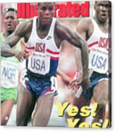 Usa Carl Lewis And Dennis Mitchell, 1992 Summer Olympics Sports Illustrated Cover Acrylic Print