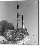 Vanguard Missile Exploding At Takeoff Acrylic Print