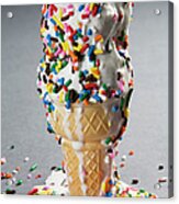 Vanilla Ice Cream Cones With Sprinkles Acrylic Print