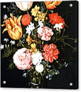 Vase Of Flowers With Ring And Diamonds Acrylic Print