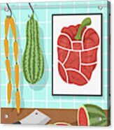Vegetarian Food Hanging Like Butchers Acrylic Print