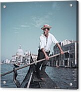 Venice Gondolier Acrylic Print