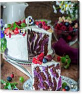Vertical Berry Mousse Cake Acrylic Print