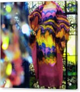 Veruschka In Rainbow Print Gown Acrylic Print
