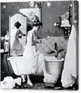 Victorian Lady Preparing Her Bath Acrylic Print