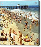 Vintage Beach Scene Acrylic Print