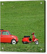 Vintage Italian Car & Bike Acrylic Print