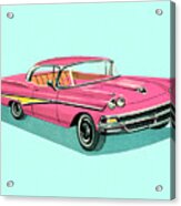 Vintage Pink Car Acrylic Print