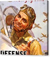 Vintage Poster For Defense Bonds Stamps Acrylic Print