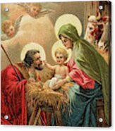 Vintage Religious Christmas Card Acrylic Print