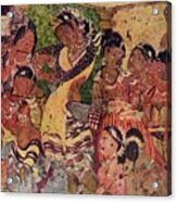 Wall Painting From The Caves Of Ajanta Acrylic Print