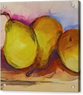 Warm Pear Watercolor Acrylic Print