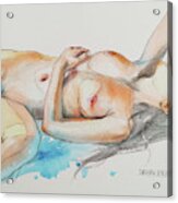 Watercolour Female Nude - Acrylic Print