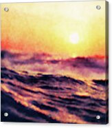 Waves At Sunrise Acrylic Print