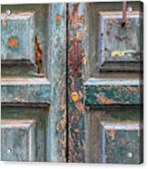Weathered Rustic Green Door Of Cortona Acrylic Print