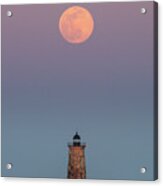 Whaleback Lighthouse Moonrise Acrylic Print