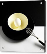 White Egg On A Yellow Bowl. Acrylic Print
