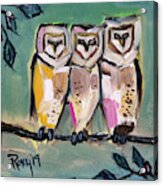 White Owls Acrylic Print