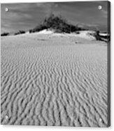White Sands New Mexico Waves In Black And White Acrylic Print
