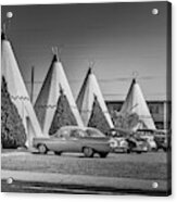 Wigwam Motel Park Bw Acrylic Print