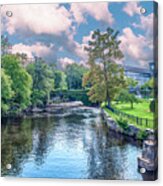 Willimantic River With Clouds Acrylic Print