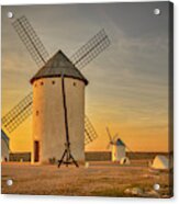 Windmills At Campo De Criptana La Mancha Spain_grk2370_02062019 Acrylic Print