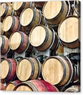 Wine Barrels In Cellar Acrylic Print