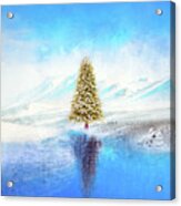 Winter And Christmas Tree Acrylic Print