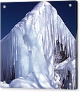 Winter Lanndscape With Ice House Acrylic Print