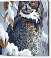 Winter Watch - Great Horned Owl Acrylic Print