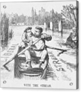With The Stream, 1885. Artist Joseph Acrylic Print
